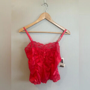 ASHLEY TAYLOR Vintage 80s‎ 90s Red Lingerie Set Two Piece Size Medium 6 USA Made